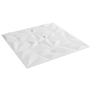 vidaXL Pain&eacute;is de parede 12 unid. 50 x 50 cm Branco Espuma XPS