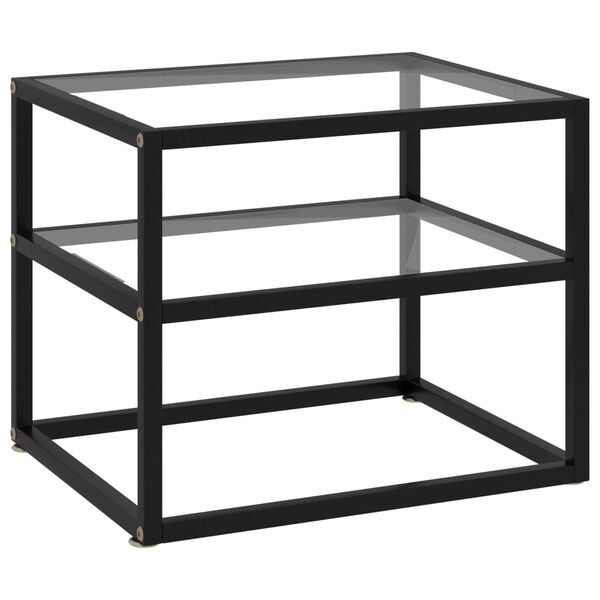 vidaXL Mesa consola 50x40x40 cm vidro temperado transparente