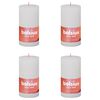 Bolsius Velas r&uacute;sticas cil&iacute;ndricas Shine 4pcs 130x68 mm branco nublado