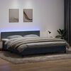 vidaXL Cama box spring c/ colch&atilde;o e LED 180x210 cm veludo cinzento-escuro