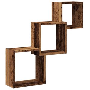 vidaXL Prateleiras parede cubo 68x15x68cm deriv. madeira madeira velha