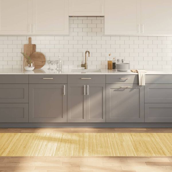 vidaXL Tapete retangular 80x300 cm bambu cor natural clara