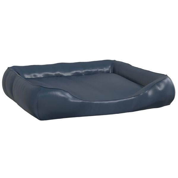 vidaXL Cama para c&atilde;es 80x68x23 cm couro artificial azul-escuro