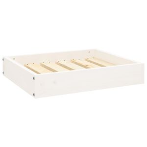 vidaXL Cama para c&atilde;es 51,5x44x9 cm madeira de pinho maci&ccedil;a branco