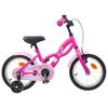 vidaXL Bicicleta Infantil 14 Polegadas para 3 a 5 anos Rosa Escuro