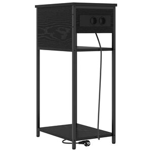 vidaXL Arm&aacute;rio de Cabeceira Carvalho Preto 41 x 28 x 76 cm