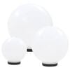 vidaXL Conjunto de candeeiros esf&eacute;ricos LED 3 pcs 20/30/40 cm PMMA