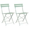 vidaXL Cadeira Dobr&aacute;vel de Jardim 2 unid. Verde menta claro Metal