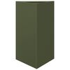 vidaXL Vaso/floreira jardim triangular 50x43x75 cm a&ccedil;o verde-azeitona