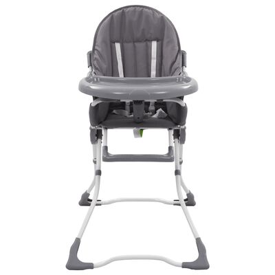 vidaXL Cadeira de refeição para bebé cinzento e branco