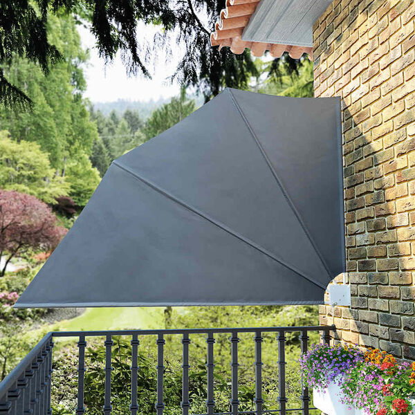 vidaXL Toldo lateral dobr&aacute;vel para varanda 160x240 cm cinzento