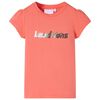 vidaXL T-shirt de manga curta para crian&ccedil;a cor coral 116