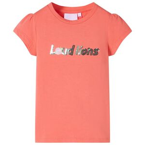 vidaXL T-shirt de manga curta para crian&ccedil;a cor coral 116