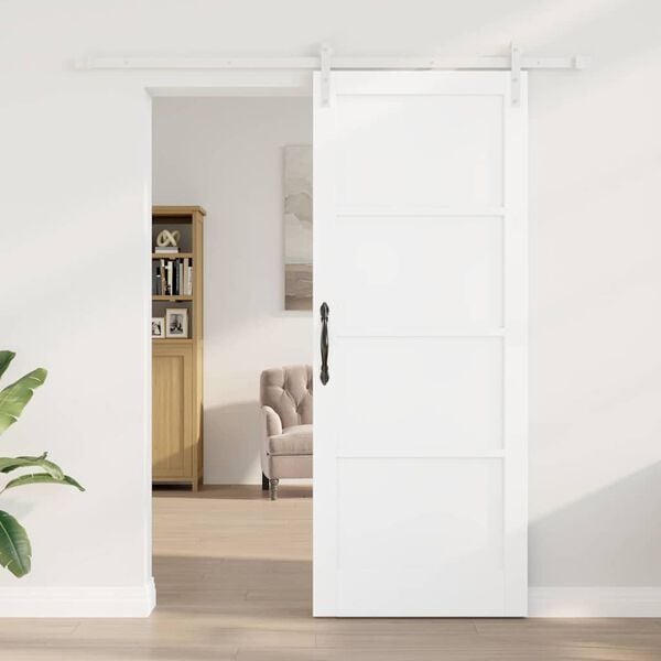 vidaXL Porta Deslizante Branco 83 x 211 cm Madeira de Pinheiro S&oacute;lida