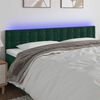 vidaXL Cabeceira de cama c/luzes LED veludo 160x5x78/88cm verde-escuro