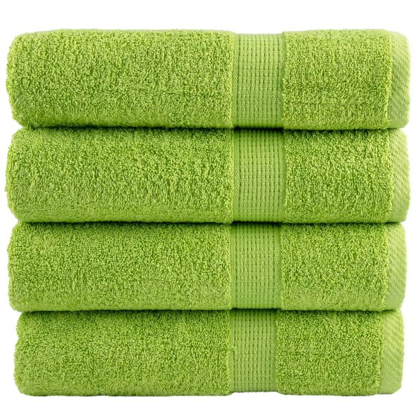 vidaXL Toalhas de m&atilde;os premium SOLUND 4pcs 50x100cm 600gsm verde ma&ccedil;a