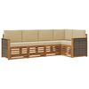vidaXL Conjunto de Sof&aacute; Sectional com almofada 4 pcs Natural