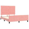vidaXL Estrutura de cama c/ cabeceira 140x200 cm veludo rosa