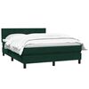 vidaXL Cama com molas/colch&atilde;o 160x220 cm veludo verde-escuro