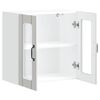 vidaXL Arm&aacute;rio parede de cozinha porta vidro Lucca branco brilhante