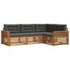 vidaXL Conjunto de Sof&aacute;s para Exterior 4 pcs Natural e Antracite