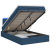 vidaXL Cama Ottoman com Colch&atilde;o e LED Azul 120 x 190 cm Tecido