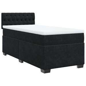 vidaXL Cama com molas/colch&atilde;o 90x200 cm veludo preto