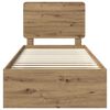 vidaXL Estrutura da Cama com cabeceira Carvalho Artesanal 90 x 200 cm