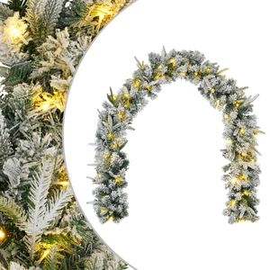 vidaXL Guirlanda de Natal Verde e Branco 270 cm PVC e PE 50 LED