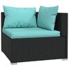vidaXL 10 pcs conjunto lounge de jardim c/ almofad&otilde;es vime PE preto