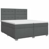 vidaXL Cama box spring com colch&atilde;o Cinzento-Escuro 200 x 200 cm Tecido