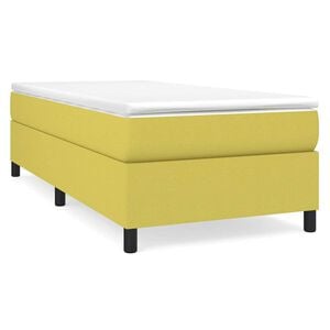 vidaXL Estrutura de cama com molas 90x190 cm tecido verde