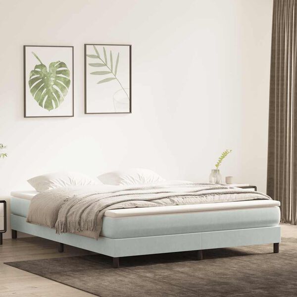 vidaXL Cama sem molas/colch&atilde;o 180x210 cm veludo cinzento-claro