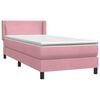 vidaXL Cama com molas/colch&atilde;o 100x220 cm veludo Rosa
