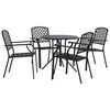 vidaXL Conj. cadeiras jardim encastrar 5pcs a&ccedil;o revestido p&oacute; antracite
