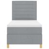 vidaXL Cama Box Spring LED Cinzento-claro 90 x 200 cm tecido