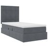 vidaXL Cama com arruma&ccedil;&atilde;o e colch&atilde;o Cinza Escuro 100 x 200 cm Veludo