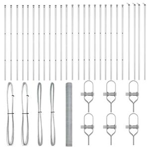 vidaXL Poste de Cerca Prateado