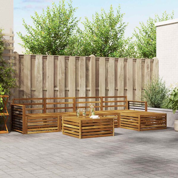 vidaXL Conjunto de Sof&aacute;s para Exterior 6 pcs Natural