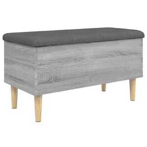 vidaXL Banco de arruma&ccedil;&atilde;o 82x42x46cm derivados madeira cinzento sonoma