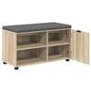vidaXL Banco de Hall com almofada Carvalho Sonoma 80 x 38 x 46 cm