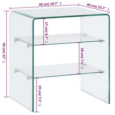 vidaXL Mesa de centro 50x40x56 cm vidro temperado