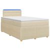 vidaXL Cama box spring com colch&atilde;o Creme 120 x 190 cm Tecido