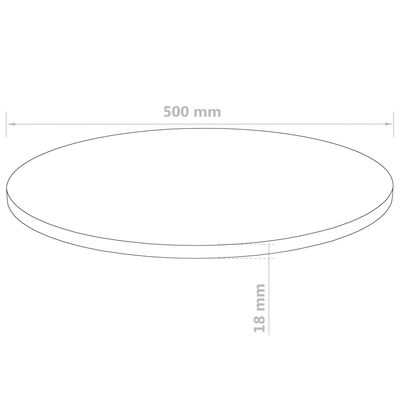 vidaXL Tampo de mesa em MDF redondo 500x18 mm