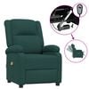 vidaXL Poltrona de massagens el&eacute;trica tecido verde-escuro