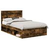 vidaXL Estrutura da Cama Liso Carvalho Defumado 135 x 190 cm