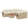 vidaXL 9 pcs conjunto de sof&aacute;s p/ jardim com almofad&otilde;es vime PE bege