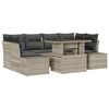 vidaXL Conjunto de Sof&aacute; de Jardim 7 unid. Cinza Claro e Cinza Escuro