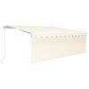 vidaXL Toldo retr&aacute;til manual com estore 4x3 m cor creme
