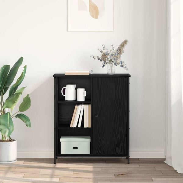 vidaXL Buffet Carvalho Preto 70 x 30 x 80 cm Madeira processada